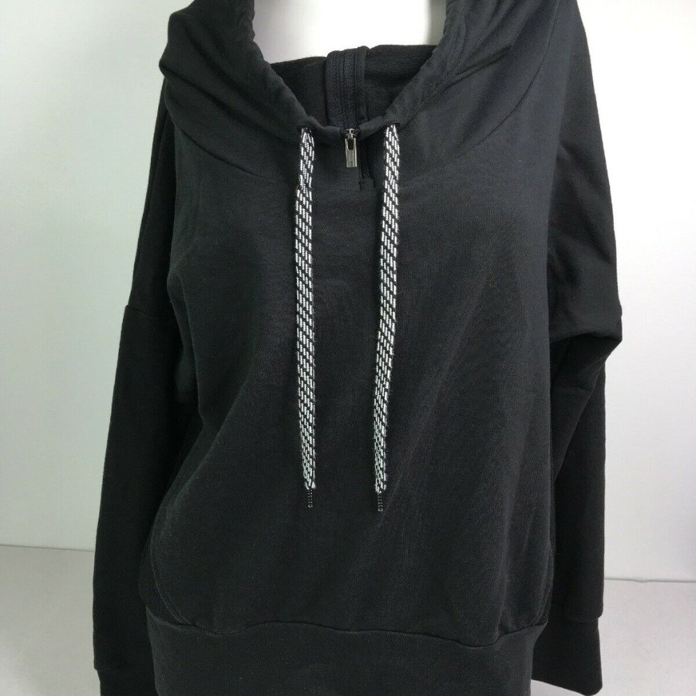 Lucy Womens Solid Black Pull Over Jacket Mesh Back - image 1